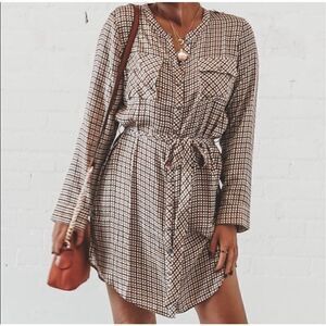 Chaser Button Up Henley Shirt Dress NEW